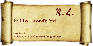 Milla Leonárd névjegykártya