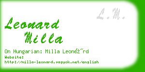 leonard milla business card